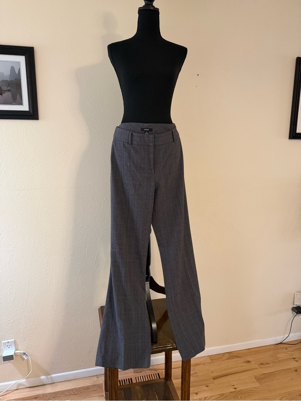 Alfani Gray Wide-Leg Dress Pants